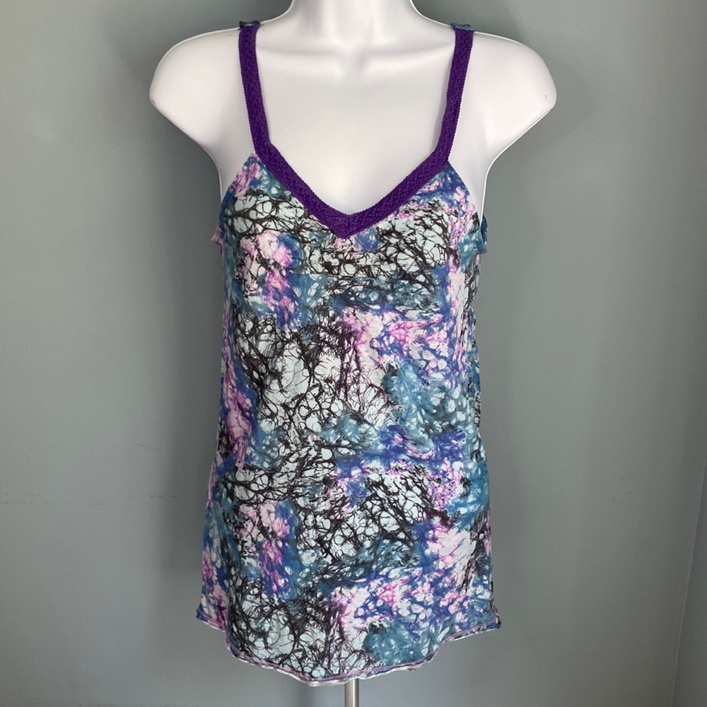 Free people tie dye tank top purple blue S